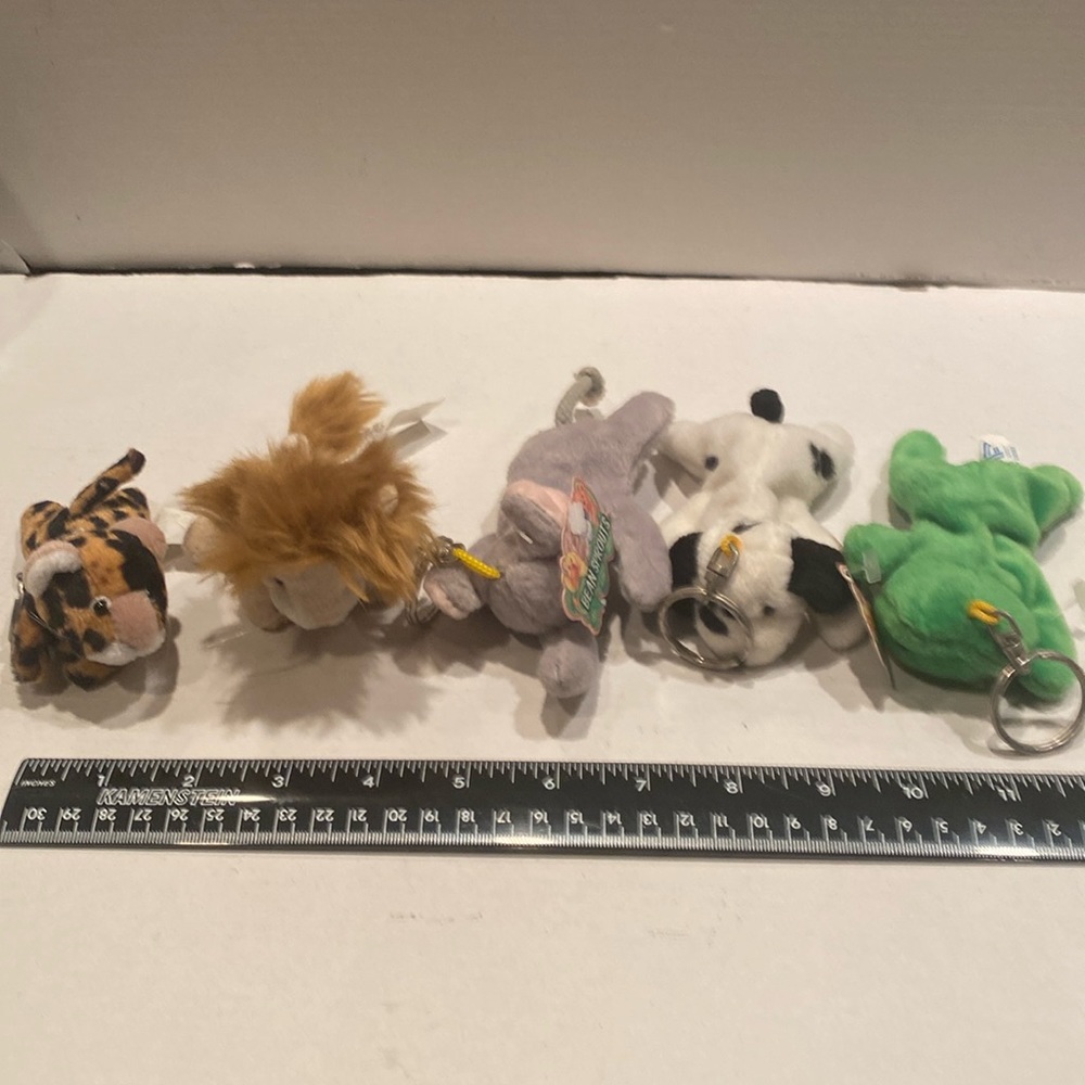 NWT & NWOT 5 Vintage Plush Mini Animal Keychains